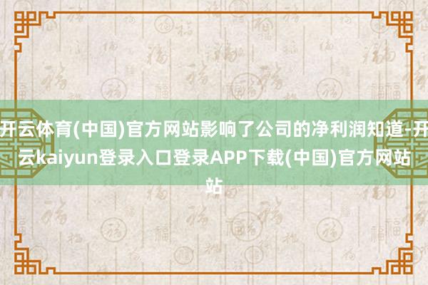 开云体育(中国)官方网站影响了公司的净利润知道-开云kaiyun登录入口登录APP下载(中国)官方网站